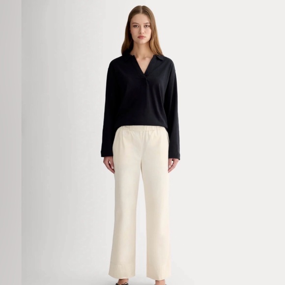 Everlane Pants - Everlane The Easy Pant Canvas Women's Organic Cotton Elastic Waist Beachy Size 6
